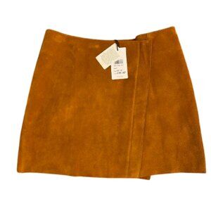 Reiss Camel/Orange Suede Mini Skirt , US 6, UK 10